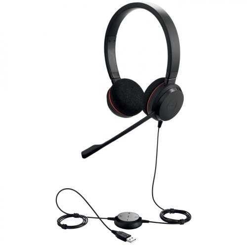 Jabra Evolve 20 MS Stereo – Audífonos Alámbricos con Cancelación de Ruido y Certificación Microsoft