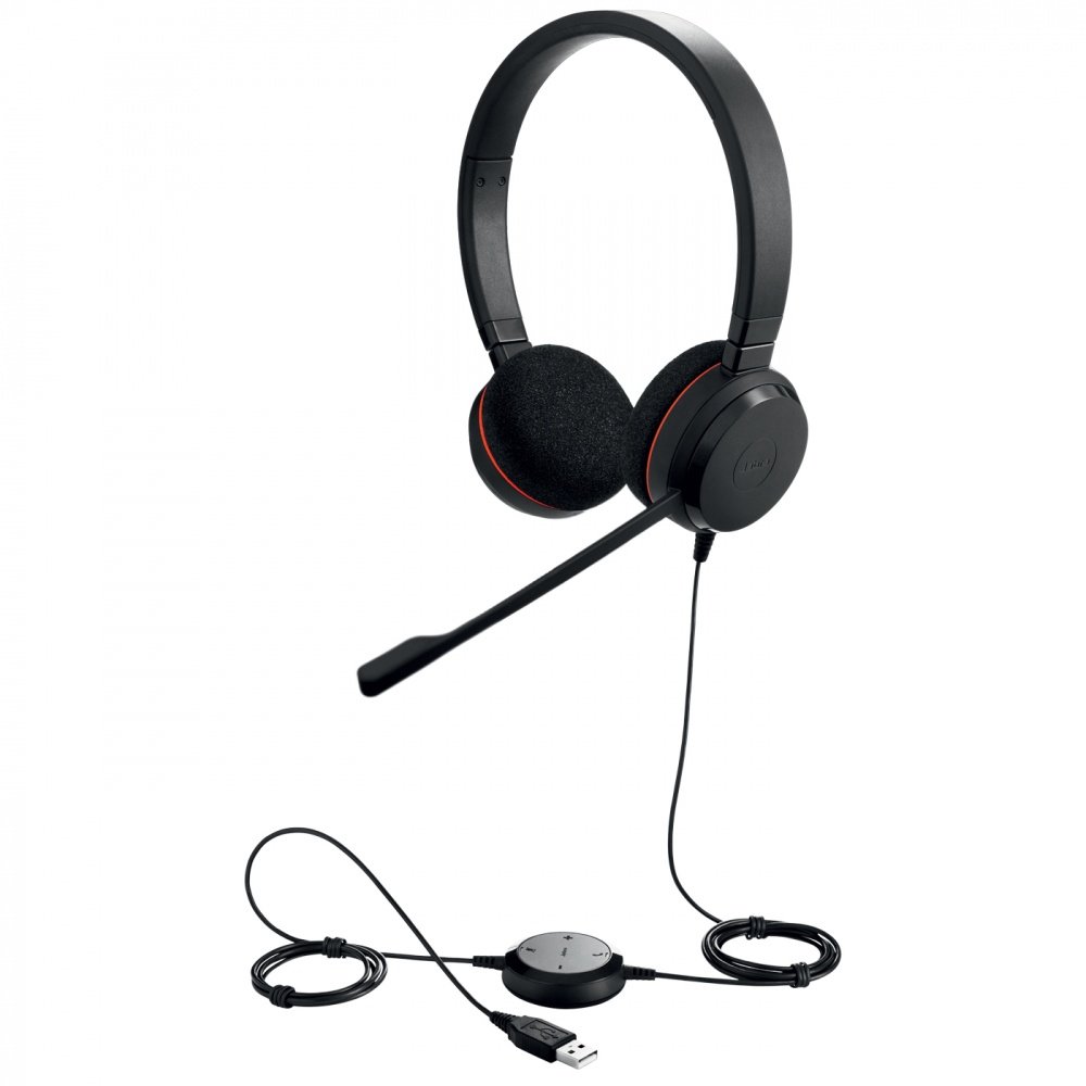 Jabra Evolve 20 MS Stereo – Audífonos Alámbricos con Cancelación de Ruido y Certificación Microsoft