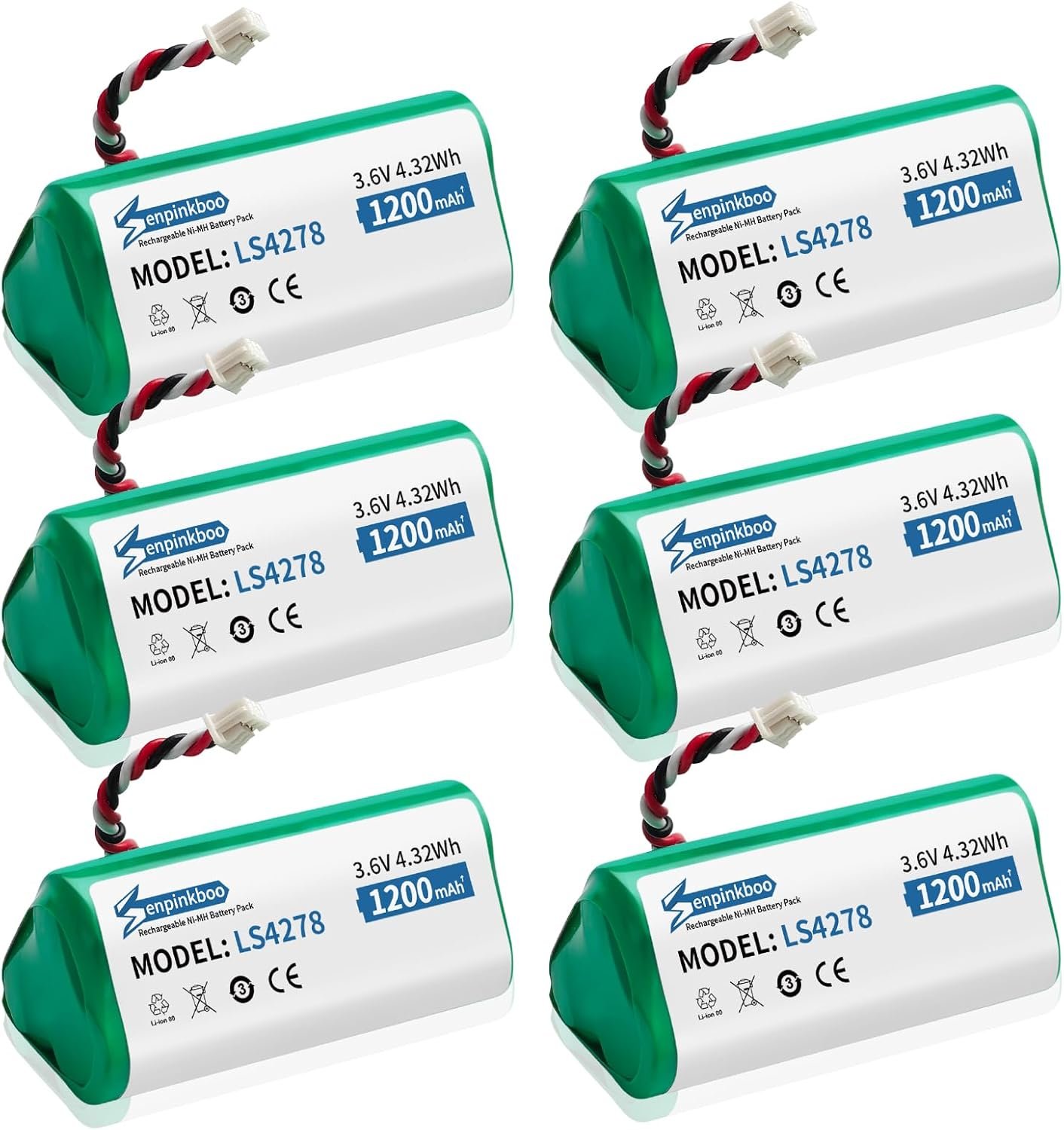 Batería de Repuesto para Escáner de Código de Barras LS4278 / LI4278 / DS6878 – 1200 mAh (Pack de 6) - Image 2